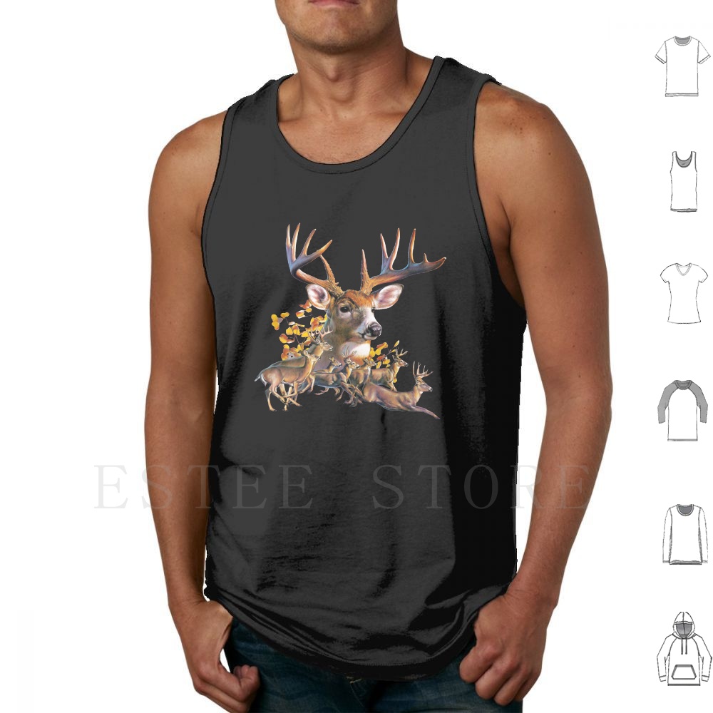 Deer Collage Tank Tops Vest Sl - Wildman Hunting & Outdoor review and price