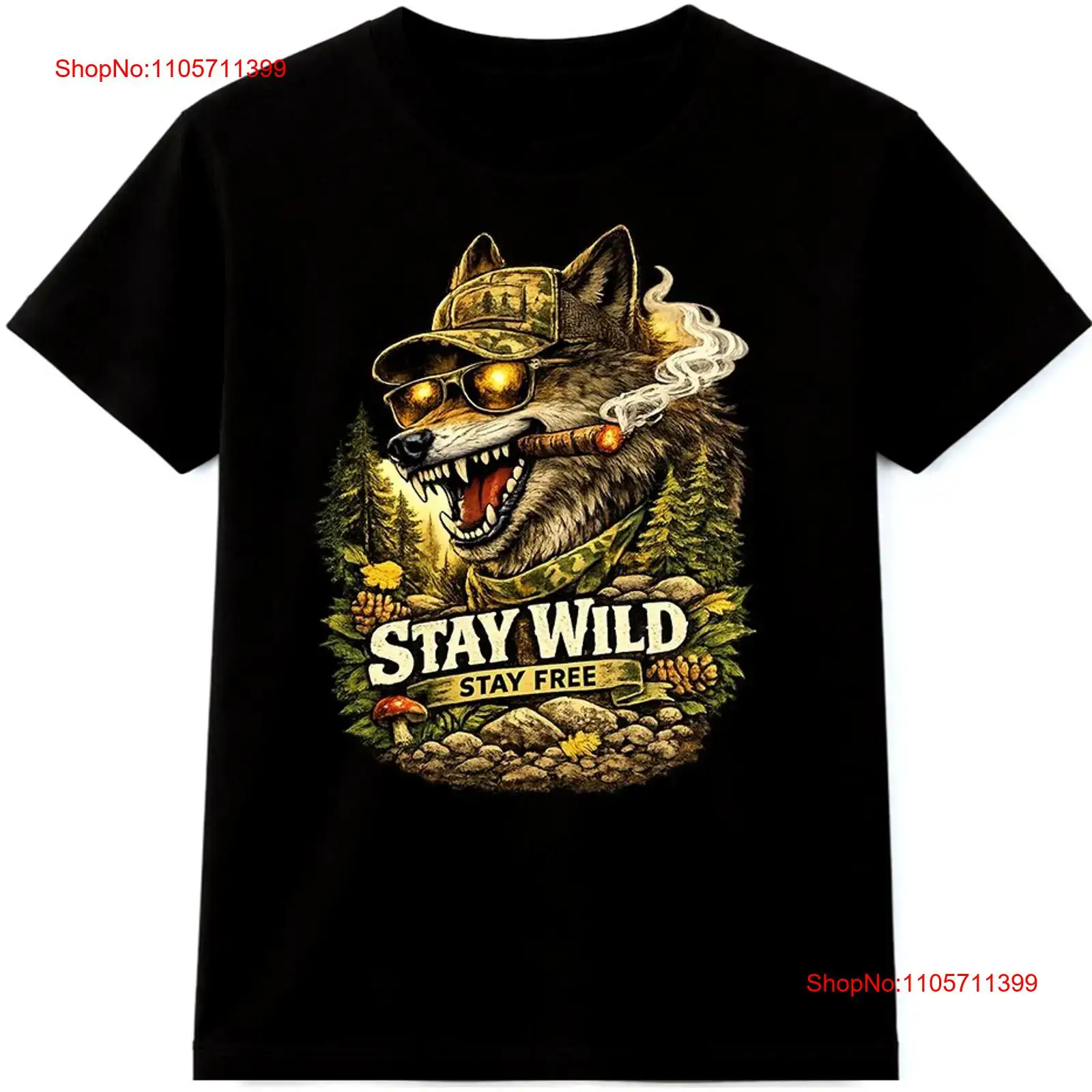 Wolf T Shirt Stay Wild Free Ou - Wildman Hunting & Outdoor review and price