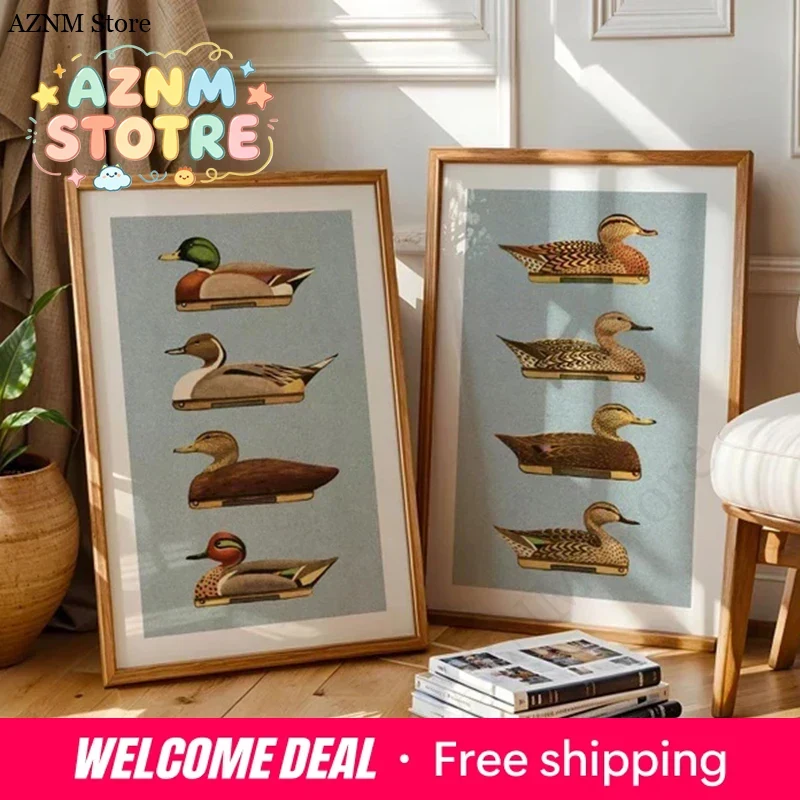 Retro Duck Prints Outdoors Art - Hunting Outdoor Decor review and price