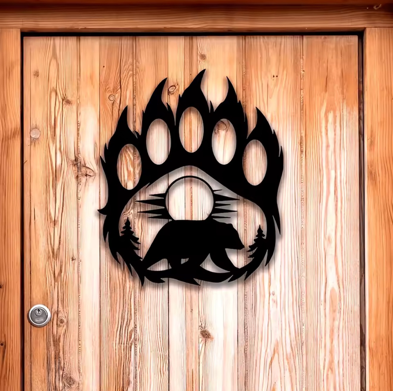 Rustic Metal Bear Paw Wall Art - Hunting Outdoor Decor review and price