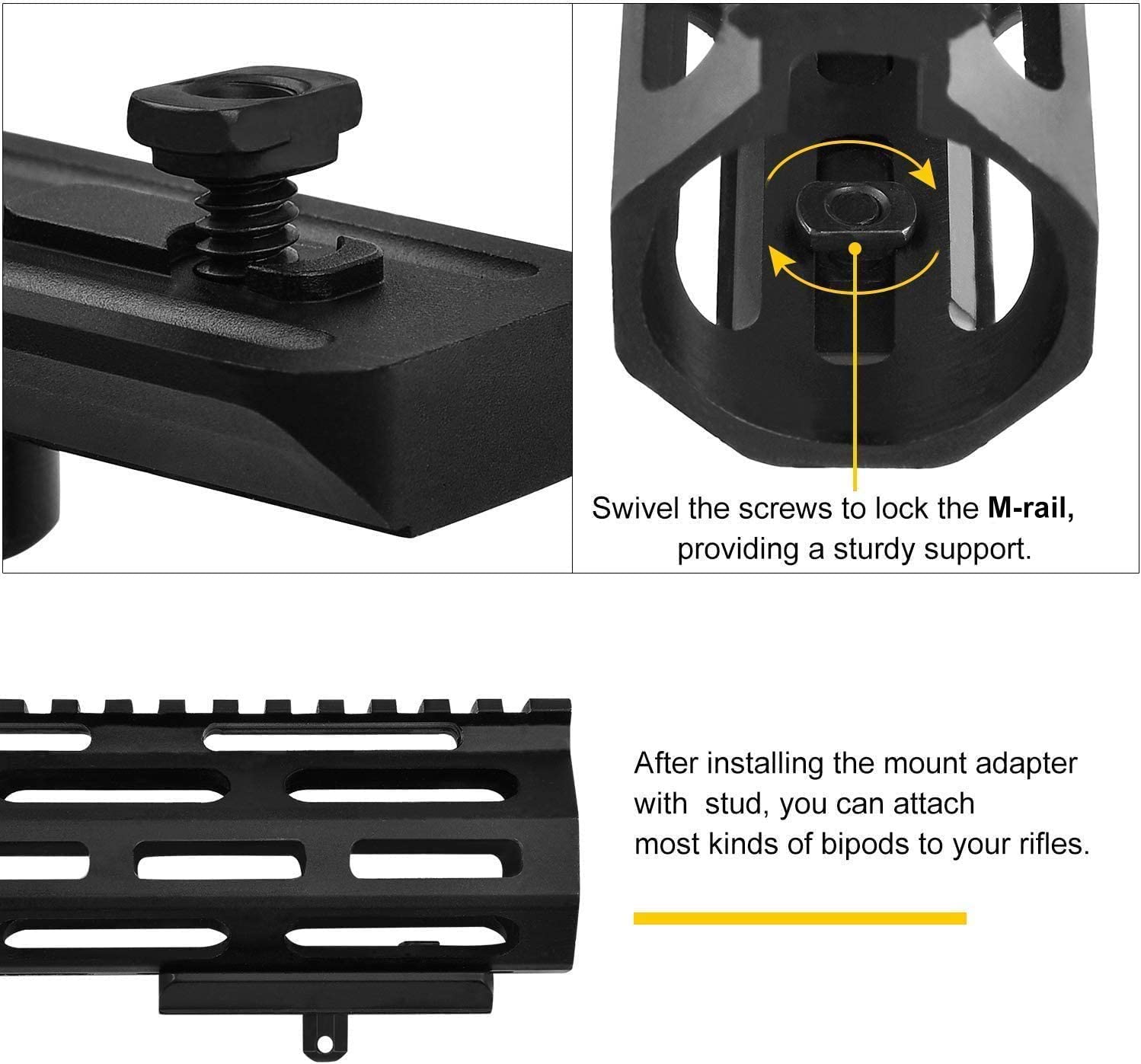 WildSky M-lok Mount Picatinny  - Bipod Rifle Mount review and price