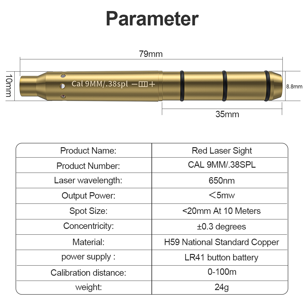9MM/38SPL Red Laser Boresighte - Outdoor Hunting Range review and price